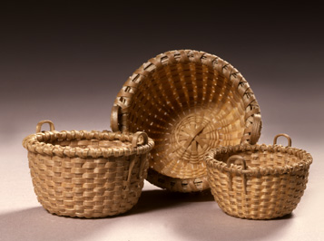 Nesting Set of Three Miniature Corn Baskets