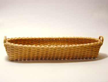 Small Collectible French Bread Basket, brown ash - Stephen Zeh Basketmaker