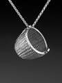 Miniature Corn Basket pendant in silver
