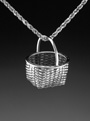 Miniature Fruit Basket pendant in silver
