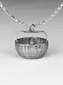 Miniature Maine Potato Basket pendant in silver