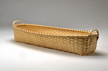 French Bread Basket hand woven of brown or black ash by Stephen Zeh, Basketmaker of Temple, Maine.