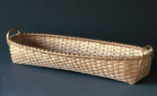 French Bread Basket hand woven of brown or black ash by Stephen Zeh, Basketmaker of Temple, Maine.