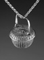 Miniature Covered Swing Handle Basket pendant in silver