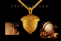 Acorn Basket in 22k & 18k gold, Knitting Basket, Acorn Basket